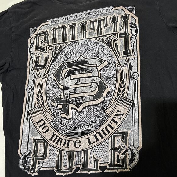 Vintage Y2K SouthPole T Shirt Mens XL No More Limits Black Short Sleeve - Picture 2 of 13